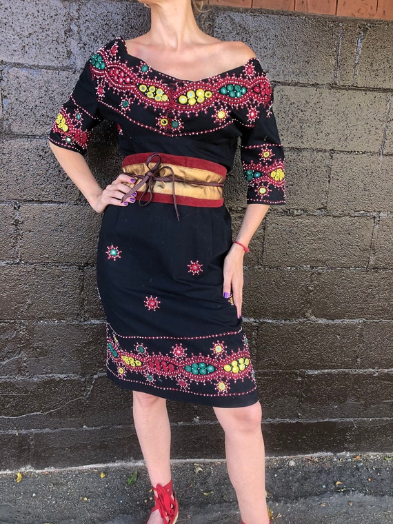 50's/60's Royal Hawaiian Cocktail Dress with India