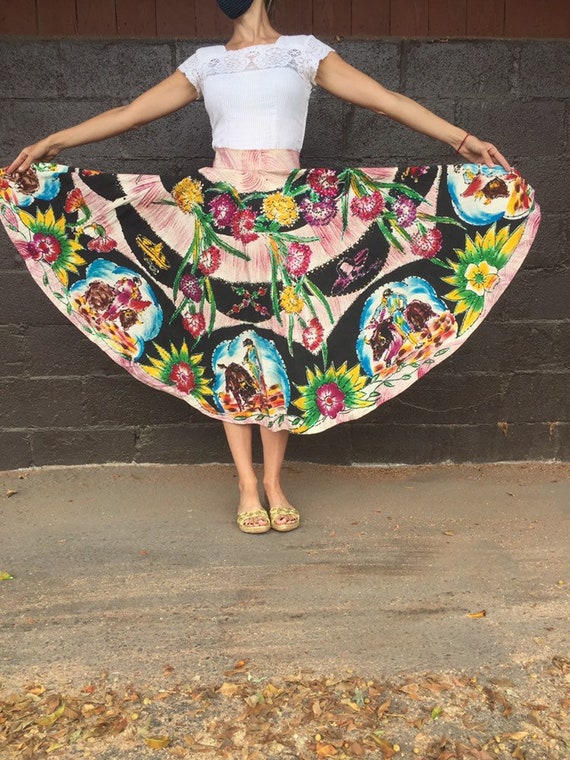 50’s Bullfighter Motif Hand-Painted Skirt