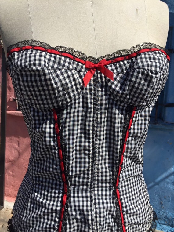 gingham bustier