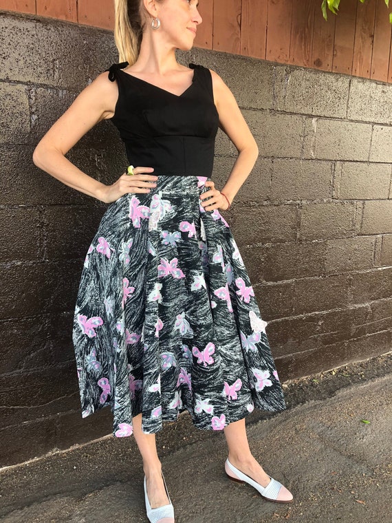 Fabulous 50’s Butterfly Print Skirt Party Dress
