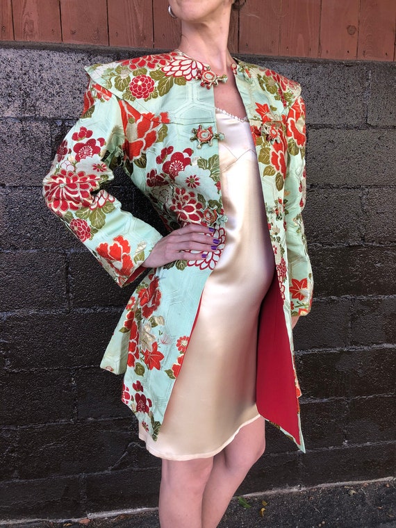 40’s Floral Kimono Brocade Jacket