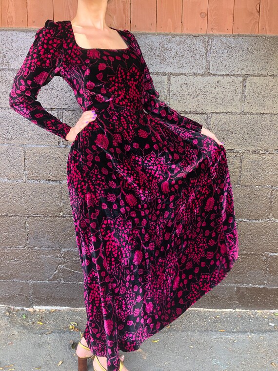 60s/70s Silk Velvet Folklore Dress
