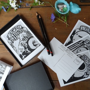 Geschenkset mit zwölf Postkarten - aus meiner Empowering Print Serie - Mut, Stärke, Unabhängigkeit, Freiheit