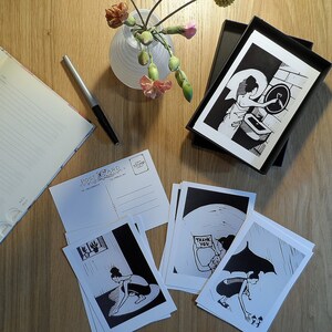 Geschenkbox-Set mit zwölf Postkarten - aus meiner Bun-Head Print-Serie
