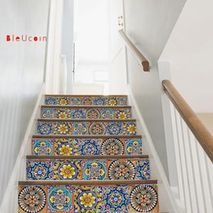 Sicilian Peel n Stick Stair vinyl Strip Decorative Self-Adhesive Waterproof Removable DIY Home Decor - Extra long 49" length
