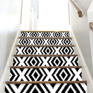 Pixel Peel & Stick Stair Riser Decal–Extra Long 49&quot; | Water resistant Vinyl Strip | Self-Adhesive, Removable, DIY Stair | Easy to Trim
