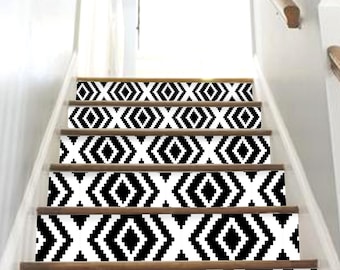 Pixel Peel & Stick Stair Riser Decal–Extra Long 49" | Water resistant Vinyl Strip | Self-Adhesive, Removable, DIY Stair | Easy to Trim