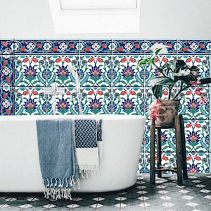 Istanbul Peel and Stick Tile Stickers Kitchen Bathroom Backsplash Floor Stair Water Resistant Removable Decals, DIY Vinyl Renters Home Décor