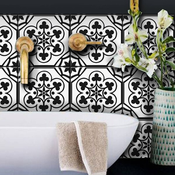 Helsinki Peel & Stick Tile Decal I Removable Kitchen Bathroom Backsplash Peel and Stick Water Resistant Tile Decal Stair, Floor Sticker