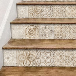 Egypt Peel & Stick Stair Riser Decal–Extra Long 49&quot; | Water resistant Vinyl Strip | Self-Adhesive, Removable, DIY Stair | Easy to Trim