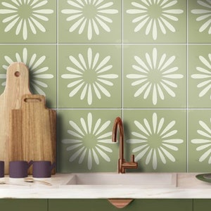 Pithora Olivine Peel and Stick Tile Stickers Kitchen Bathroom Backsplash Floor Stair Water Resistant Removable Decals,DIY Renters Home Décor