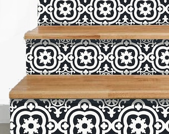 Panama Peel & Stick Stair Riser Decal–Extra Long 49" | Water resistant Vinyl Strip | Self-Adhesive, Removable, DIY Stair | Easy to Trim