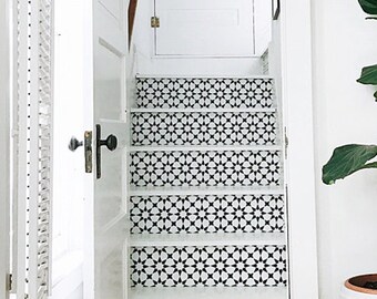 Pacific Black Peel & Stick Stair Riser Decal–Extra Long 49" | Water resistant Vinyl Strip | Self-Adhesive, Removable, DIY Stair,Easy to Trim