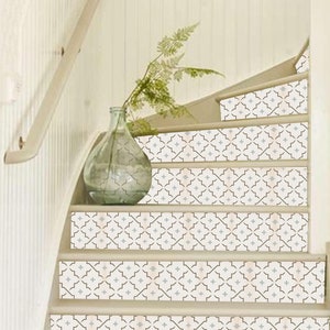 Cannes Peel & Stick Stair Riser Decal–Extra Long 49&quot; | Water resistant Vinyl Strip | Self-Adhesive, Removable, DIY Stair | Easy to Trim