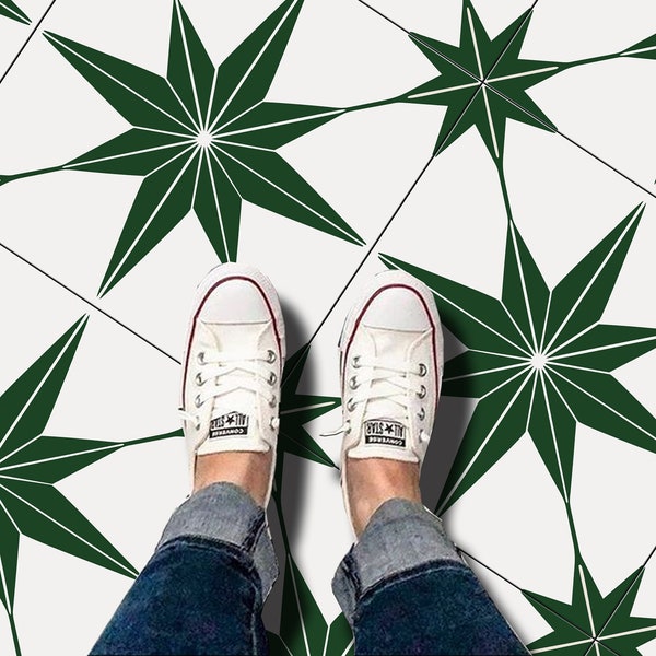 Positano Jungle Vinyl Floor Tile Stickers | Floor Decals-Removable & Repositionable Anti-Slip finish option(500 microns)Perfect for Renter