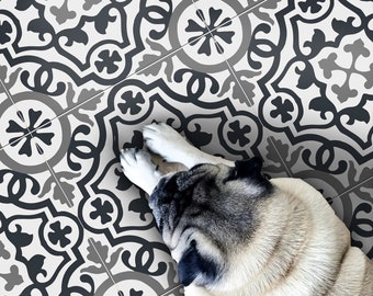 Gothenberg Peel & Stick Floor Tile Sticker I Removable Anti-Slip Vinyl Decals for Kitchen, Bath, Home | DIY Renter-Friendly | Customizable