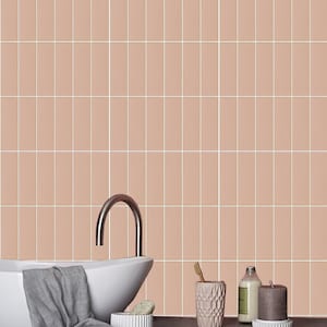 Blush Subway Peel and Stick Tile Decal for Kitchen Bath Backsplash Wall Tile Floor Removable Waterproof Stickers for Renters