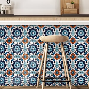 Tanjore Peel & Stick Tile Sticker for Tile, Wall, Floor, Stair Riser Suitable for Kitchen Bathroom, Removable Tile Stickers