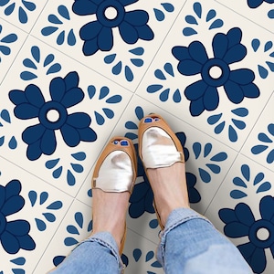 Udaipur Peel & Stick Floor Tile Sticker I Removable Anti-Slip Vinyl Decals for Kitchen, Bath, Home | DIY Renter-Friendly | Customizable