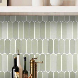 Scala Verde Peel & Stick Tile Stickers Kitchen Bathroom Backsplash Floor Stair Water Resistant Removable Decals, DIY Vinyl Renters Home