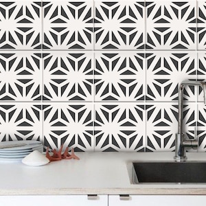 Verona Charcoal Tile Wall Stair Floor Self Adhesive Vinyl Stickers,Kitchen Bathroom Backsplash Carrelage Decal, Peel & Stick Home Decor