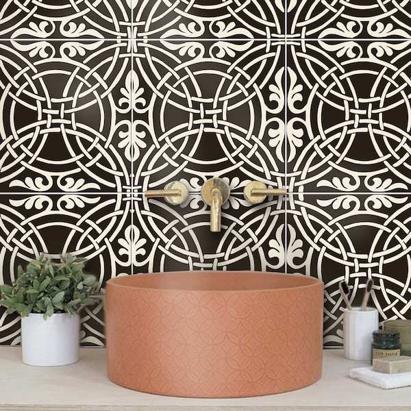 Casablanca Peel and Stick Tile Stickers Kitchen Bathroom Backsplash Floor Stair Water proof Removable Decals, DIY Vinyl Renters Home Décor