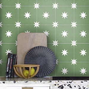 Derby Sage Peel and Stick Tile Stickers Kitchen Bathroom Backsplash Floor Stair Water Resistant Removable Decals, DIY Renters Home Décor