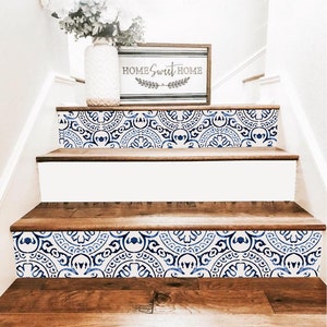 Amalfi Ink Peel and Stick Stair Riser Vinyl Strip Self Adhesive Waterproof Easy to Trim Removable DIY Decor-Extra long 49" length