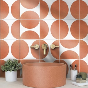 Parma Ginger Peel & Stick Tile Sticker Kitchen Bathroom Backsplash Floor Stair Water Resistant Removable Decals,DIY Vinyl Renters decor