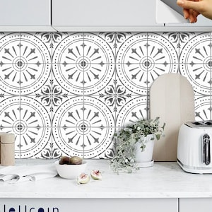 Naples Peel and Stick Tile Decal Kitchen Bathroom Backsplash Floor Stair Water Resistant Removable Decals, DIY Vinyl Renters Home Décor