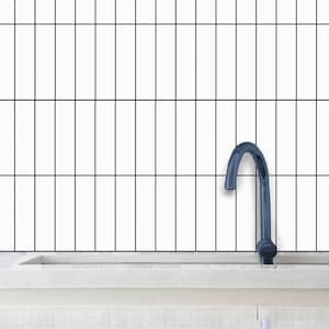 White Solid Kitkat Tile Layout Panel Kitchen Bathroom Backsplash Carrelage Decal, Peel & Stick Home Decor Rentor Friendly