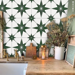 Positano Jungle Peel and Stick Tile Wall Stair Floor Self Adhesive Vinyl Sticker, Kitchen Bathroom Backsplash Carrelage Decal