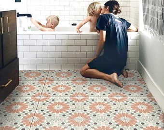 Ivora Peel & Stick Floor Tile Sticker I Removable Anti-Slip Vinyl Decals for Kitchen, Bath, Home | DIY Renter-Friendly | Customizable
