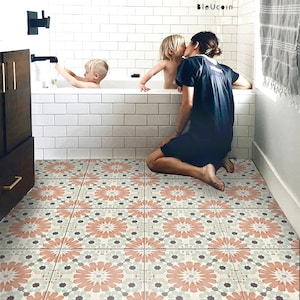Ivora Peel & Stick Floor Tile Sticker I Removable Anti-Slip Vinyl Decals for Kitchen, Bath, Home | DIY Renter-Friendly | Customizable