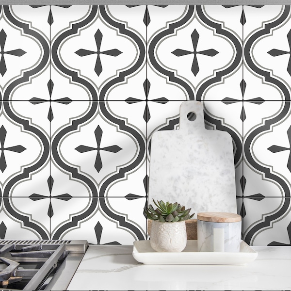 Scandinavian Grey Dust Peel & Stick Tile Stickers for Kitchen Bathroom Backsplash Tile Wall Stair Floor Removable Renter friendly WaterProof