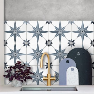 Positano York Peel and Stick Vinyl Tile Stickers | Removable & Waterproof - Ideal for Kitchen Bathroom Backsplash Floor, DIY Wall Designs
