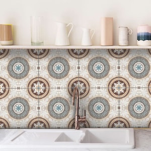 Greece Kitchen Bath Floor Tile Wall Backsplash Waterproof & Removable Peel n Stick Antique Style Decals - Distress look