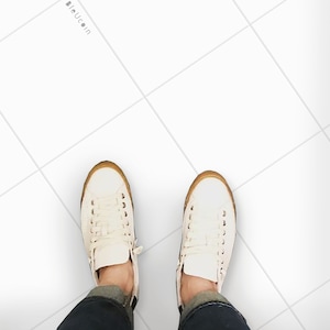 White Peel & Stick Floor Tile Sticker I Removable Anti-Slip Vinyl Decals for Kitchen, Bath, Home | DIY Renter-Friendly | Customizable
