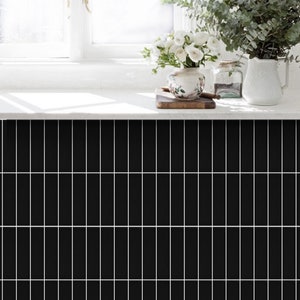 Black Subway Peel and Stick Wall Tile Panel for Kitchen Bathroom Backsplash Wall Tile Removable Waterproof Stickers for Renters