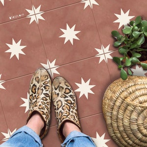 Derby Rust Peel & Stick Floor Tile Sticker I Removable Anti-Slip Vinyl Decals for Kitchen, Bath, Home | DIY Renter-Friendly | Customizable
