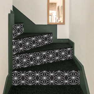 Basel Peel & Stick Stair Riser Decal–Extra Long 49" | Water resistant Vinyl Strip | Self-Adhesive, Removable, DIY Stair | Easy to Trim