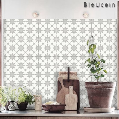 15Pcs Moroccan Self-adhesive Tile Sticker For Bathroom,Kitchen,Wall,Stairs,Floor 