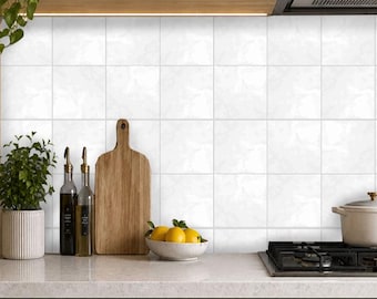 Weathered White Tile Wall Floor Self-Adhesive Vinyl Stickers for Kitchen Bathroom Backsplash Carrelage Decal - Easy Peel & Stick Home Decor