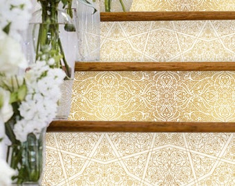 Ornate StairRiser Peel Stick Vinyl Decal Self Adhesive Waterproof Easy to Trim Removable DIY Home Decor-Extra long 49" length