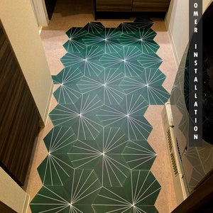 Kobe Sage Hexagon Tile Wall Stair Floor Self Adhesive Vinyl Stickers,Kitchen Bathroom Backsplash Carrelage Decal, Peel & Stick Home Decor image 4