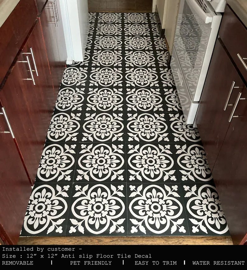 Encaustic Vinyl Floor Tile Stickers Floor Decals removable Etsy