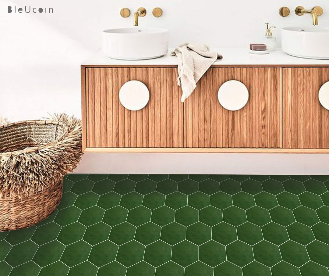 Hex Moss Green Kitchen Bathroom Backsplash Floor Panel Wall Tile ...