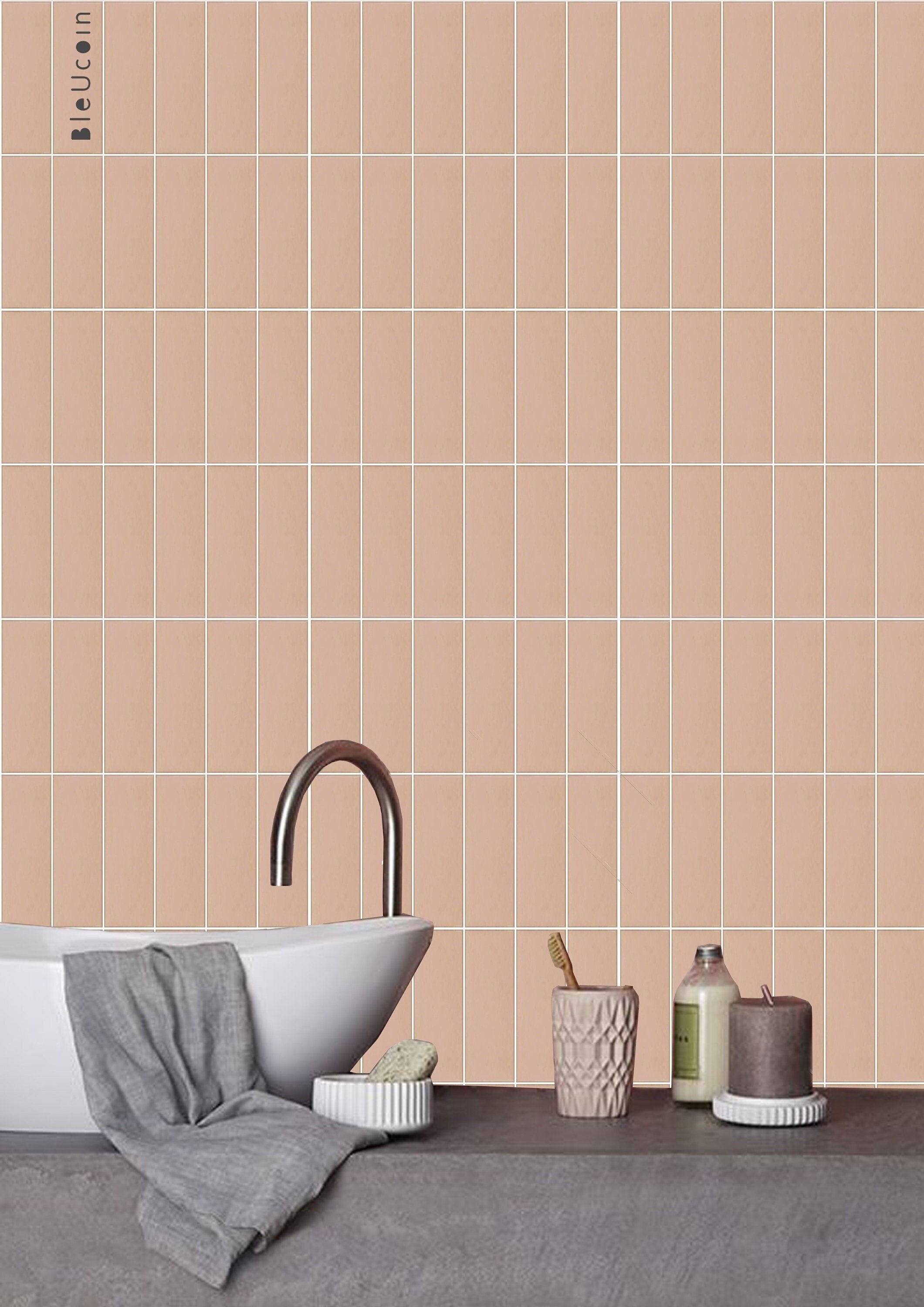 5X Non Slip Waterproof Tile Stickers Wall Floor Paper Bathroom