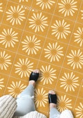 Pithora Ochre Peel & Stick Floor Tile Sticker I Anti-Slip Vinyl Decals for Kitchen, Bath, Home | DIY Renter-Friendly Removable vinyl