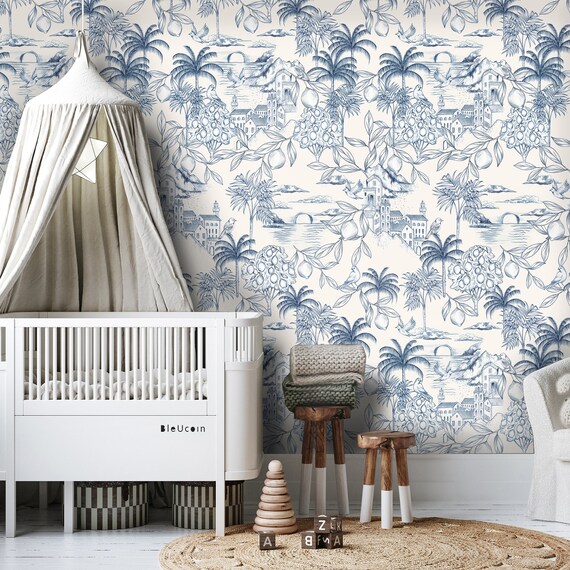 Marseilles Toile Wallpaper Vinyl Decal Peel and Stick Removable Sticker for  Wall Home Decor Seamless Pattern Easy to Install Easy to Install 